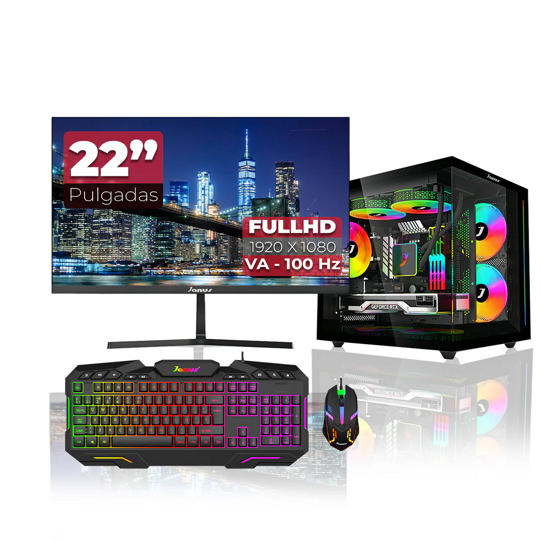 Pc Escritorio Janus Ryzen 5 5600 Gt 512 Ssd 16 Ram DDr4 Monitor Janus 22 100 Hz