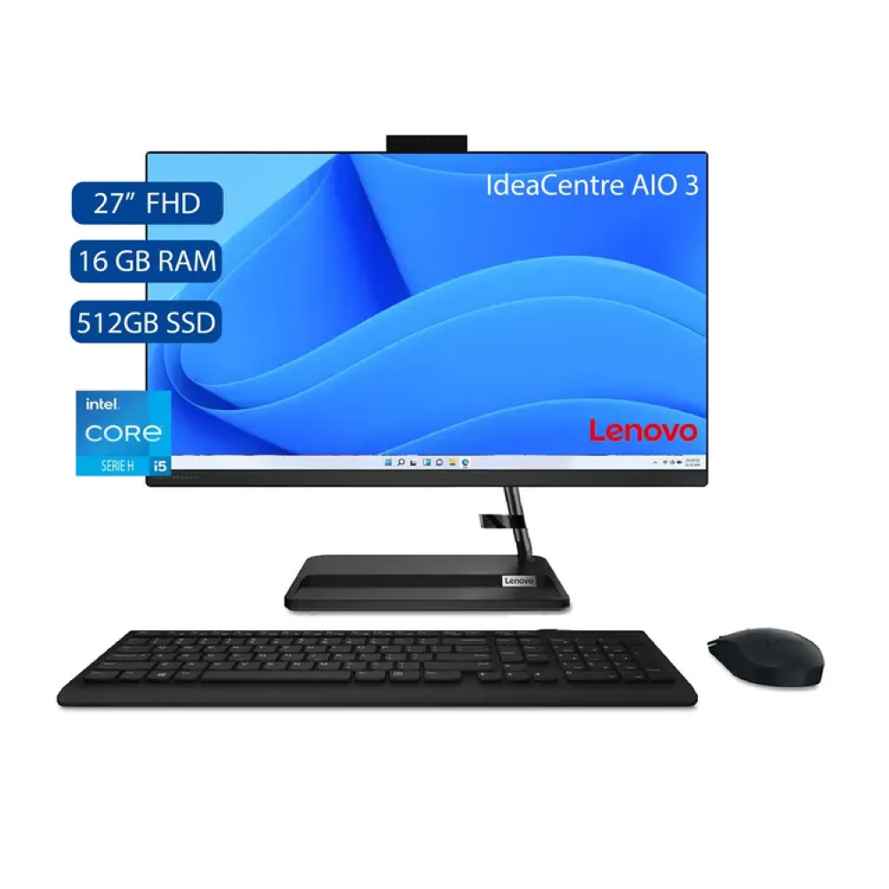 Computador Todo en Uno Lenovo Aio 27IA Core i5 12450H 16 Ram Ddr4 512 Ssd Pantalla 27 Pulgadas Full Hd Windows 11 Original