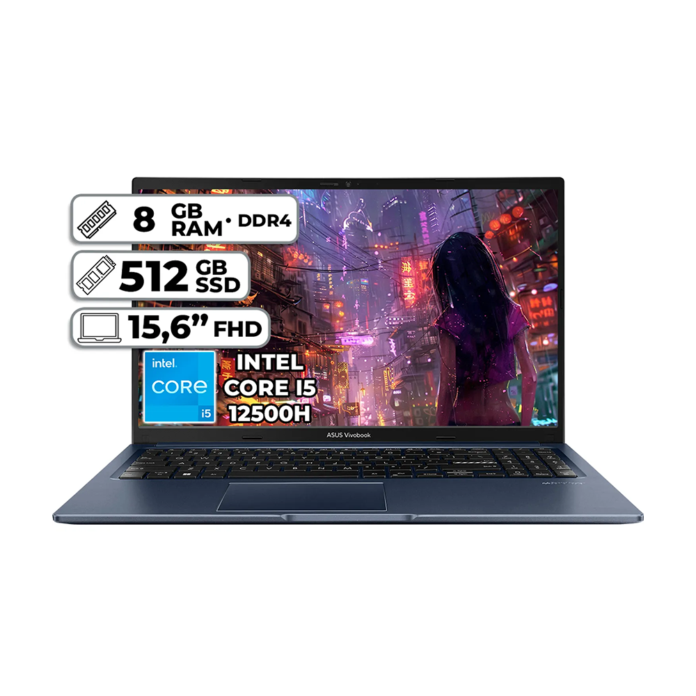 Portatil Asus VivoBook X150 Core i5 12500H, 8 Ram DDr4, 512 Ssd Full Hd