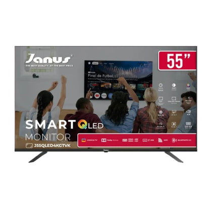 Monitor Janus Qled 55 Pulgadas 4k Google Tv Bluetooth 2 Ram 6.5 Ms