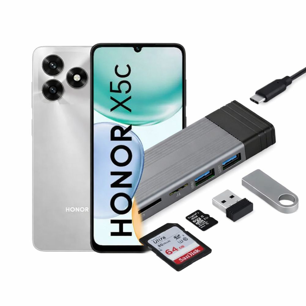 Celular Honor X5c 128Gb 4Gb + Caja Disco Ssd M.2 Multifuncion - M182