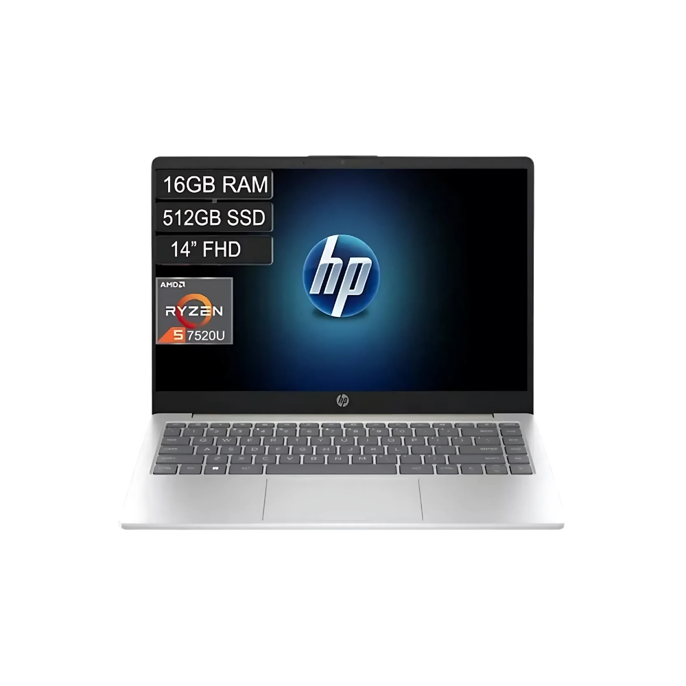 Computador Portátil Hp 14EM Ryzen 5 7520U 512 Ssd 16 Ram LPDDr5  14 Pulgadas Full Hd