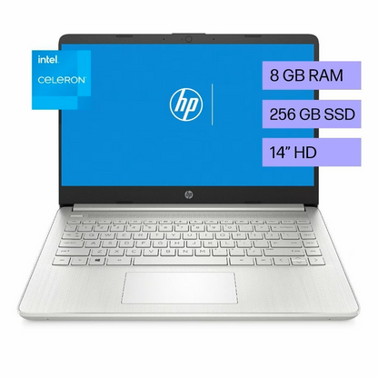Portatil HP 14DQ Celeron N4120 , 256 ssd, 8 Ram DDr4 14 Pulgadas