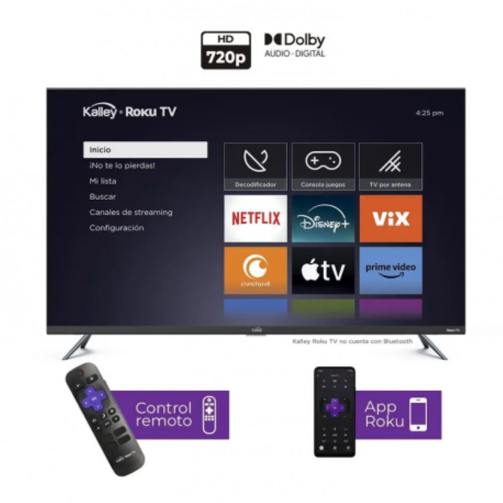 Televisor Kalley 32" Pulgadas 80cm K-RTV32HD Smart TV Roku